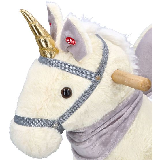Cheval à bascule licorne avec siège et roulettes