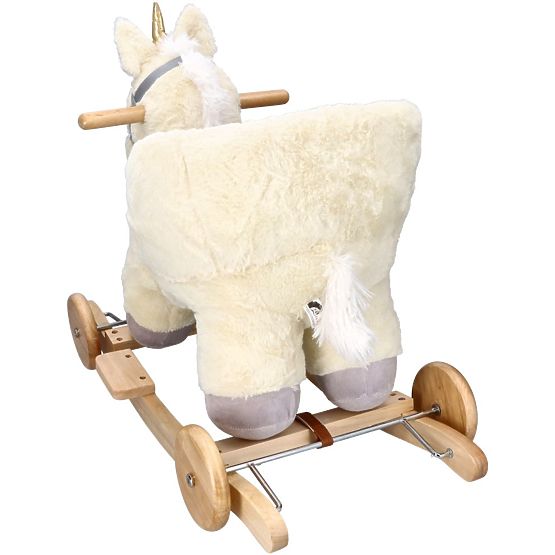 Cheval à bascule licorne avec siège et roulettes