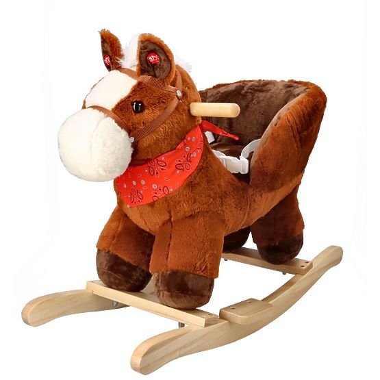 Cheval à bascule marron avec siège