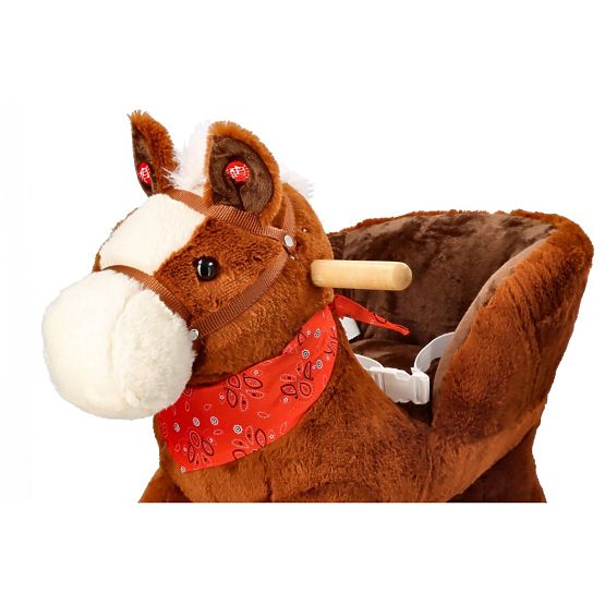 Cheval à bascule marron avec siège