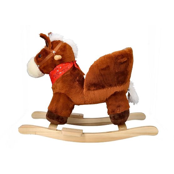 Cheval à bascule marron avec siège