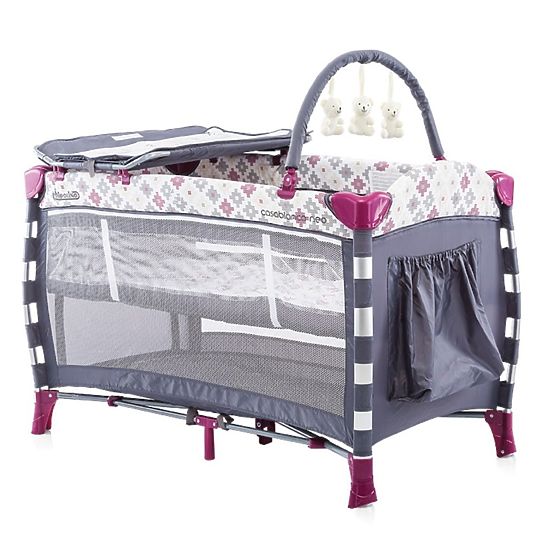 CHIPOLINO Voyage lit bébé Play stylo CasablancaNeo - Burgundy