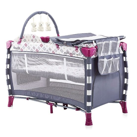 CHIPOLINO Voyage lit bébé Play stylo CasablancaNeo - Burgundy