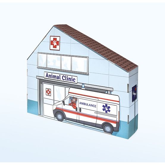 Clinique vétérinaire en carton