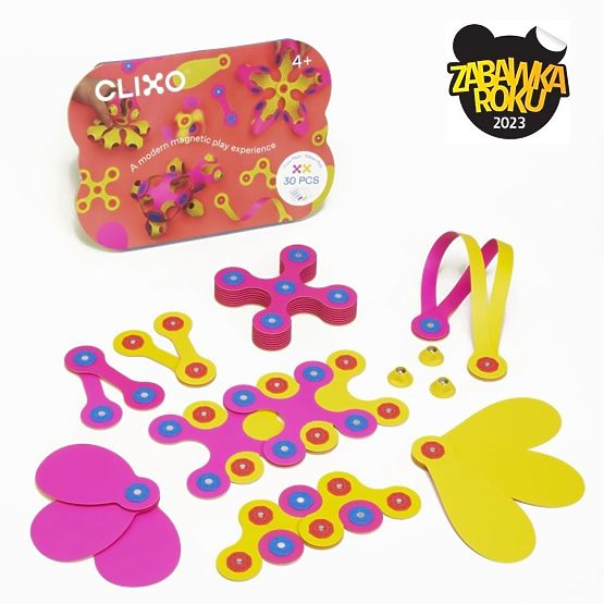 Clixo blocs magnétiques Crew pack, Rose-Jaune