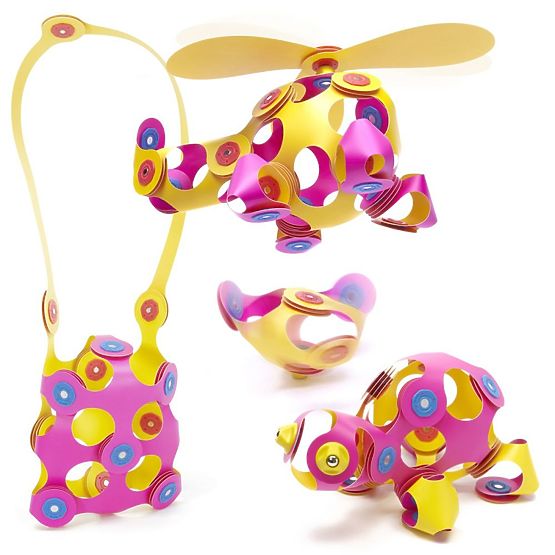 Clixo blocs magnétiques Crew pack, Rose-Jaune