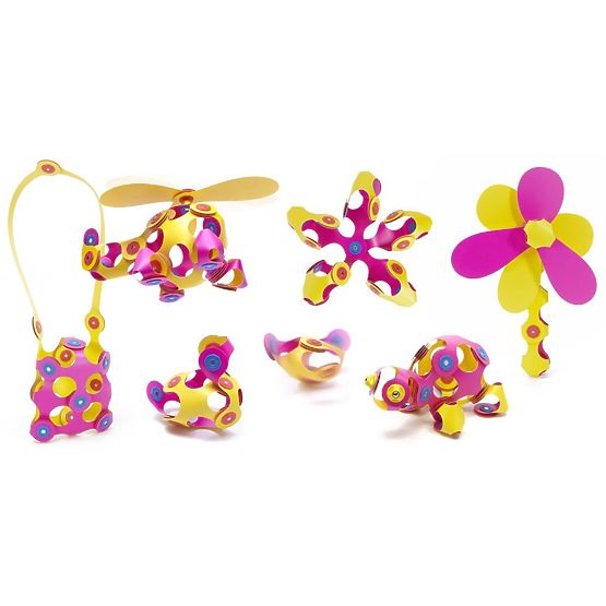 Clixo blocs magnétiques Crew pack, Rose-Jaune