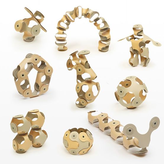 Clixo Designer Pack jeux de construction magnétiques Clixo, Beige