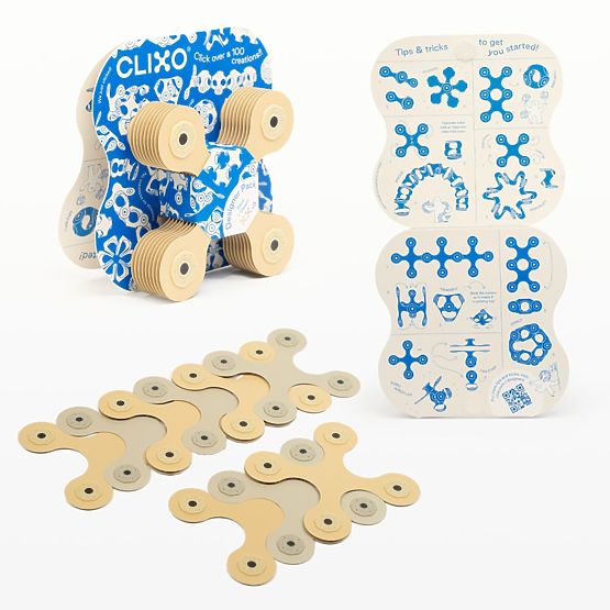 Clixo Designer Pack jeux de construction magnétiques Clixo, Beige