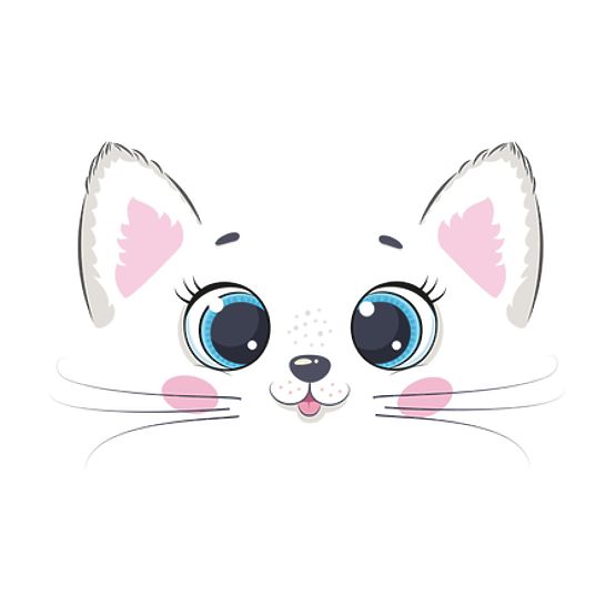 Coffre à jouets Daria blanc avec impression Pink Cat