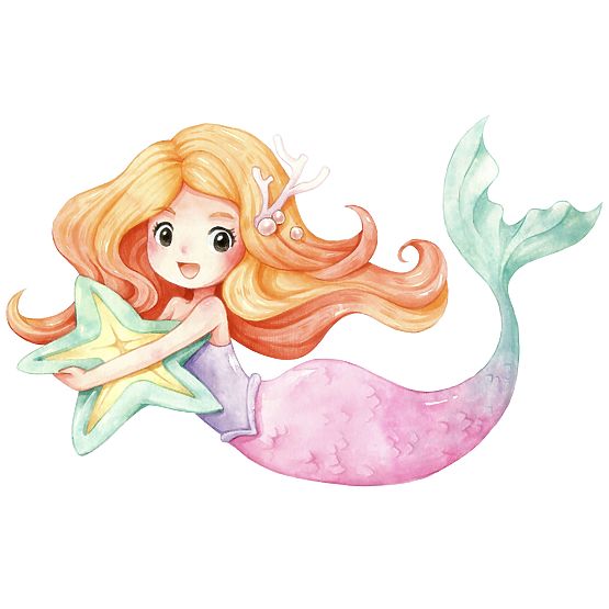 Coffre à jouets Daria blanc avec impression Sirène