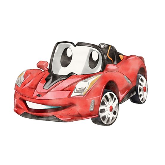 Coffre à jouets Daria blanc avec impression Voiture de course