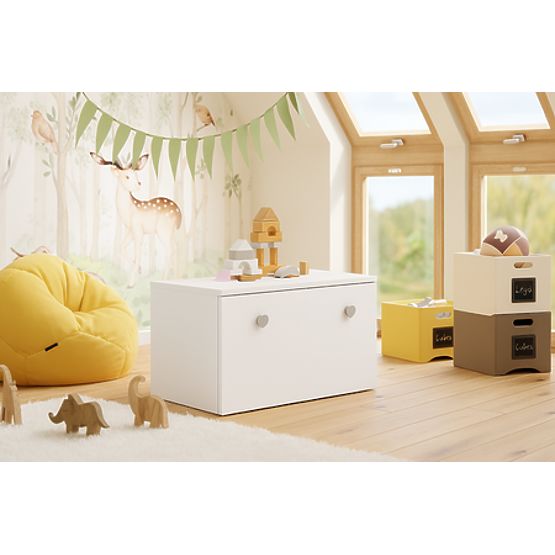 Coffre à jouets Inga - poignée grise