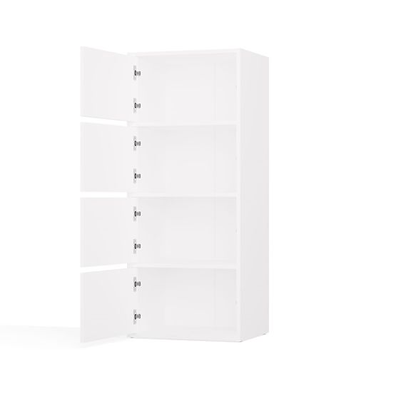 Commode ALMA BLANC Armoire 4 Portes 4 Étagères