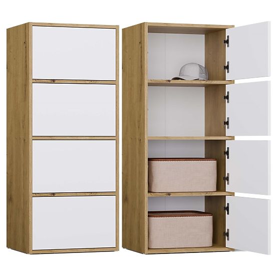 Commode ALMA Façade BLANC Corps CHÊNE ARTISAN