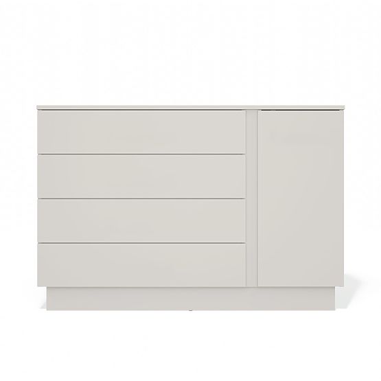 Commode AMBER 1D4S Armoire 1 Porte 4 Tiroirs pour Chambre Salon CACHEMIRE Beige