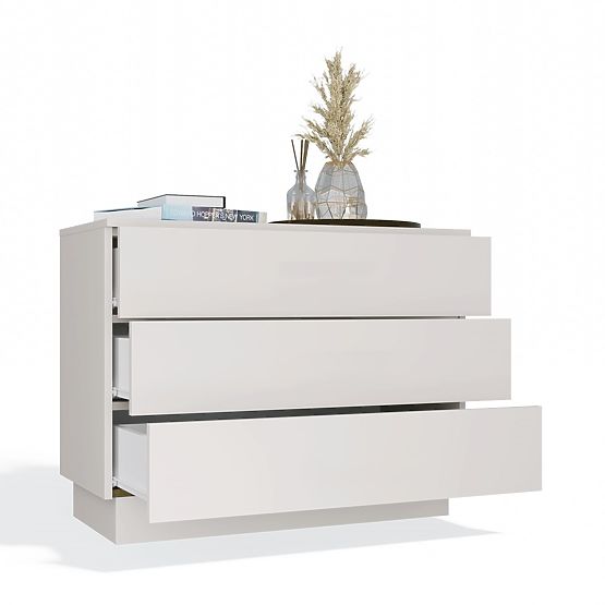 Commode AMBER 3S Armoire 3 Tiroirs pour Chambre Salon CASHMERE Beige