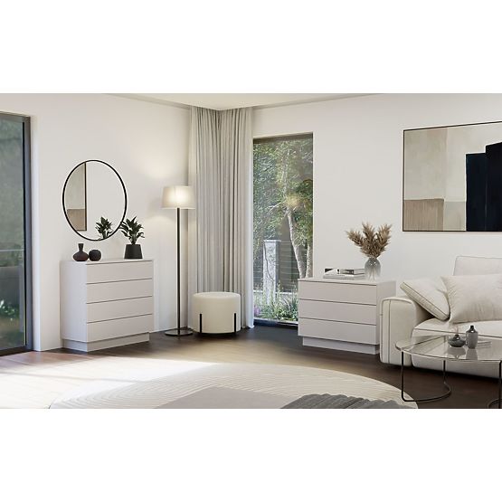 Commode AMBER 3S Armoire 3 Tiroirs pour Chambre Salon CASHMERE Beige