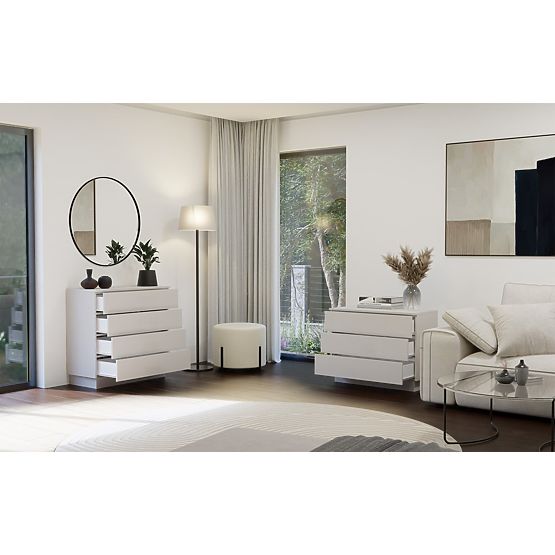 Commode AMBER 4S Armoire 4 Tiroirs pour Chambre Salon KAŠMÍR Beige