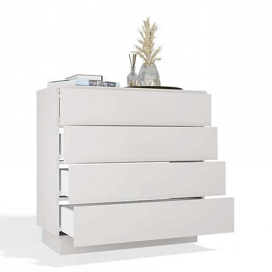 Commode AMBER 4S Armoire 4 Tiroirs pour Chambre Salon KAŠMÍR Beige