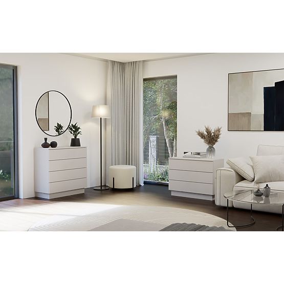 Commode AMBER 4S Armoire 4 Tiroirs pour Chambre Salon KAŠMÍR Beige