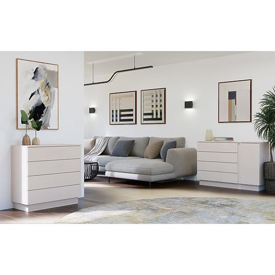 Commode AMBER 4S Armoire 4 Tiroirs pour Chambre Salon KAŠMÍR Beige