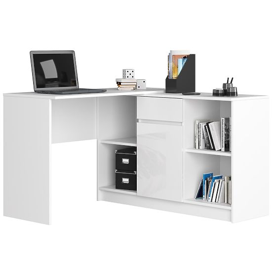 COMMODE B-17 120 cm 1 TIROIR 1 PORTE PK BLANC / BLANC BRILLANT