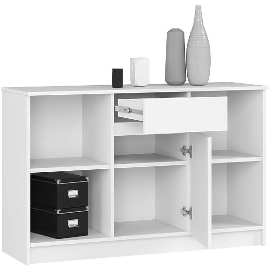 COMMODE B-17 120 cm 1 TIROIR 1 PORTE PK BLANCHE