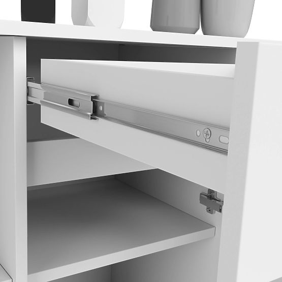 COMMODE B-17 120 cm 1 TIROIR 1 PORTE PK BLANCHE