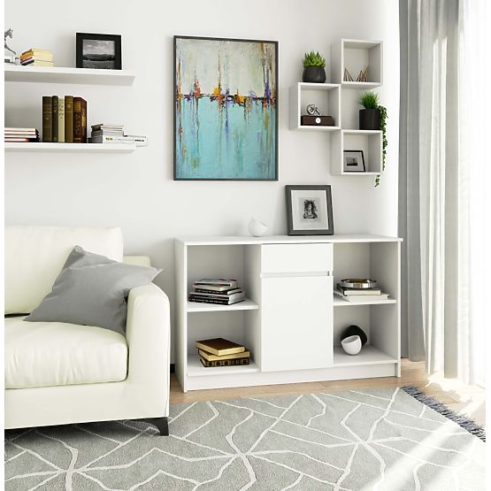 COMMODE B-17 120 cm 1 TIROIR 1 PORTE PK BLANCHE