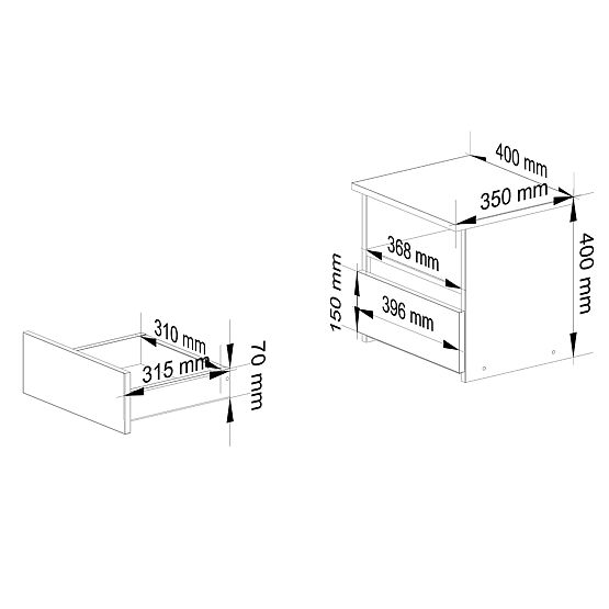 COMMODE CL1 PK BLANC / CHÊNE SONOMA