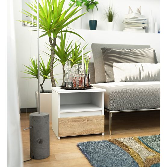 COMMODE CL1 PK BLANC / CHÊNE SONOMA