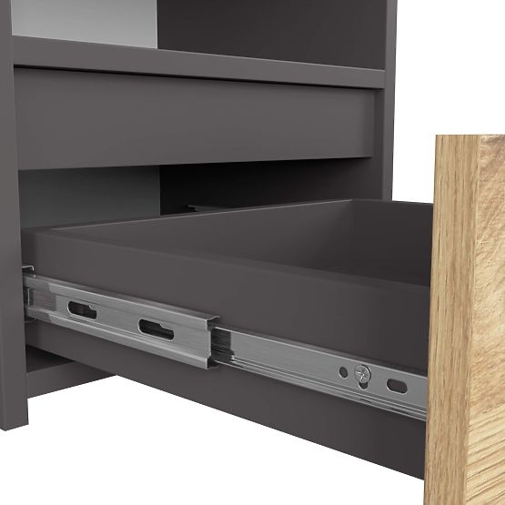 COMMODE CL1 PK GRIS GRAPHITE / CHÊNE ARTISAN