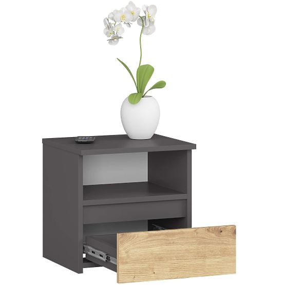 COMMODE CL1 PK GRIS GRAPHITE / CHÊNE ARTISAN