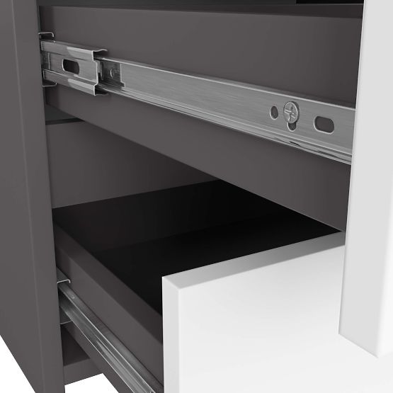 COMMODE CL100 6 TIROIRS GRIS / BLANC