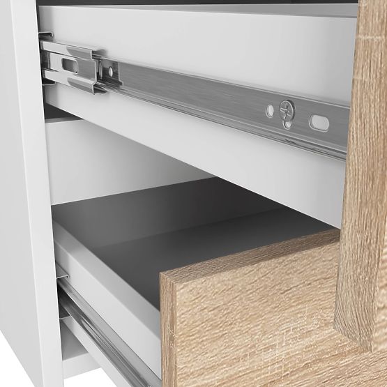 COMMODE CL100 6TIROIRS BLANC / CHÊNE SONOMA