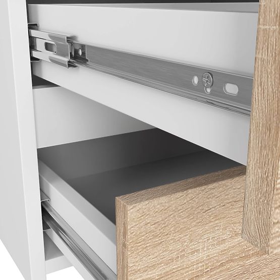 COMMODE CL100 6TIROIRS BLANC / CHÊNE SONOMA