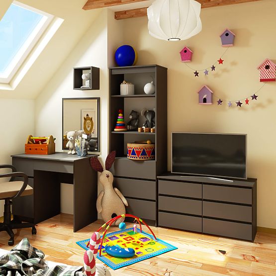 COMMODE CL100 6TIROIRS GRIS