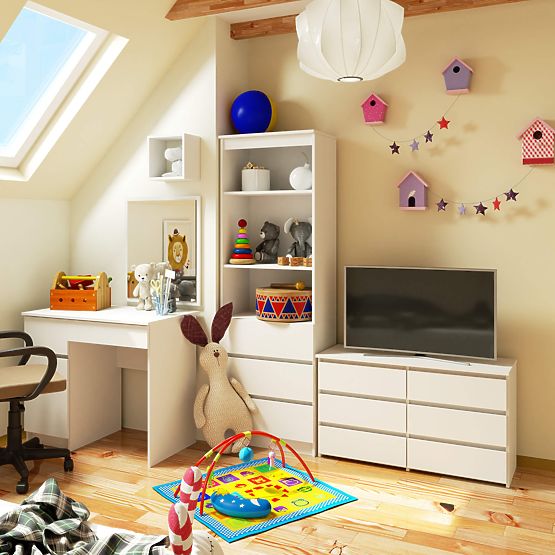 COMMODE CL100 6TIROIRS PK BLANCHE