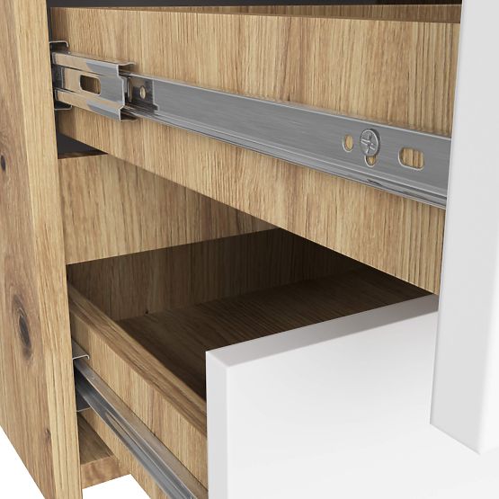 COMMODE CL100 6TIROIRS PK CHÊNE ARTISAN / BLANC