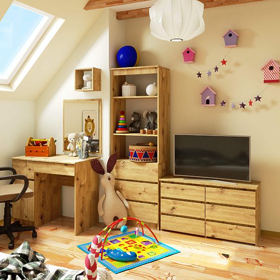 COMMODE CL100 6TIROIRS PK CHÊNE ARTISAN