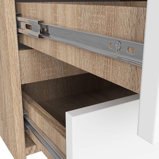 COMMODE CL100 6TIROIRS PK CHÊNE SONOMA / BLANC