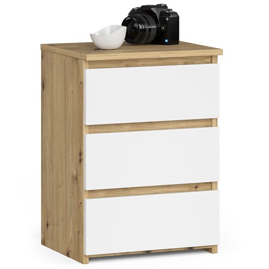 COMMODE CL3/40 CHÊNE ARTISAN / BLANC
