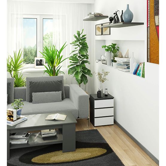 COMMODE CL3/40 GRIS GRAPHITE / BLANC