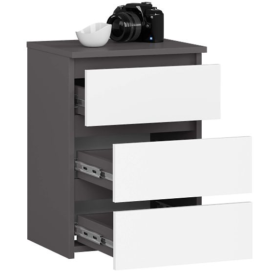COMMODE CL3/40 GRIS GRAPHITE / BLANC