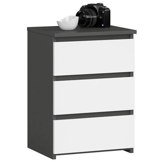 COMMODE CL3/40 GRIS GRAPHITE / BLANC