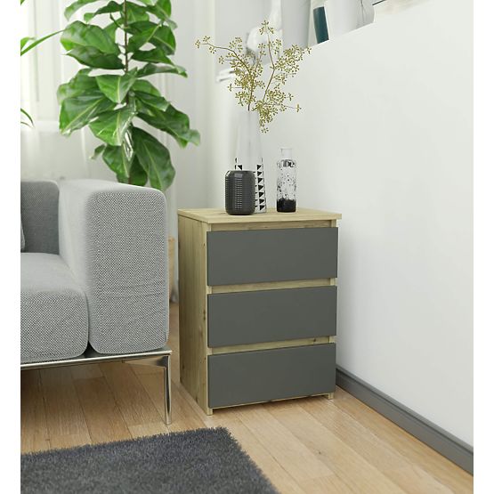 COMMODE CL3/40 PK CHÊNE ARTISAN / GRIS