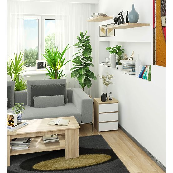 COMMODE CL3/40 PK CHÊNE SONOMA / BLANC