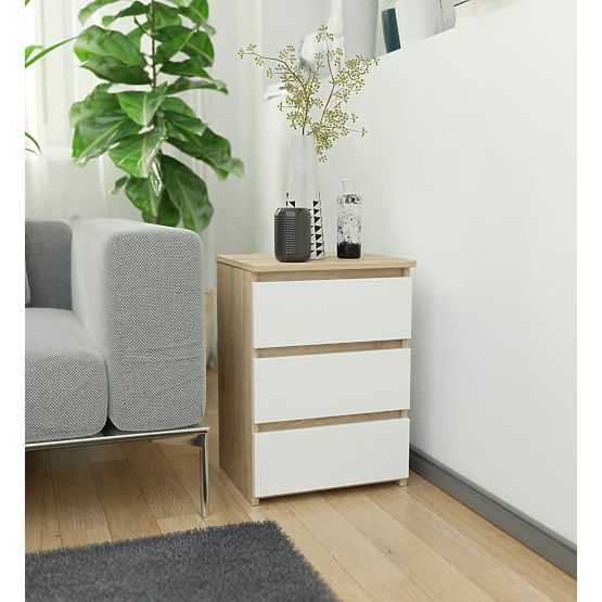 COMMODE CL3/40 PK CHÊNE SONOMA / BLANC