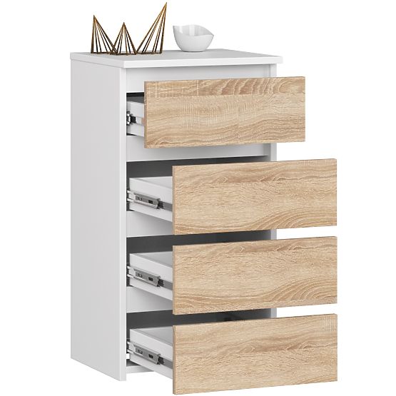 COMMODE CL4 PK BLANC / CHÊNE SONOMA